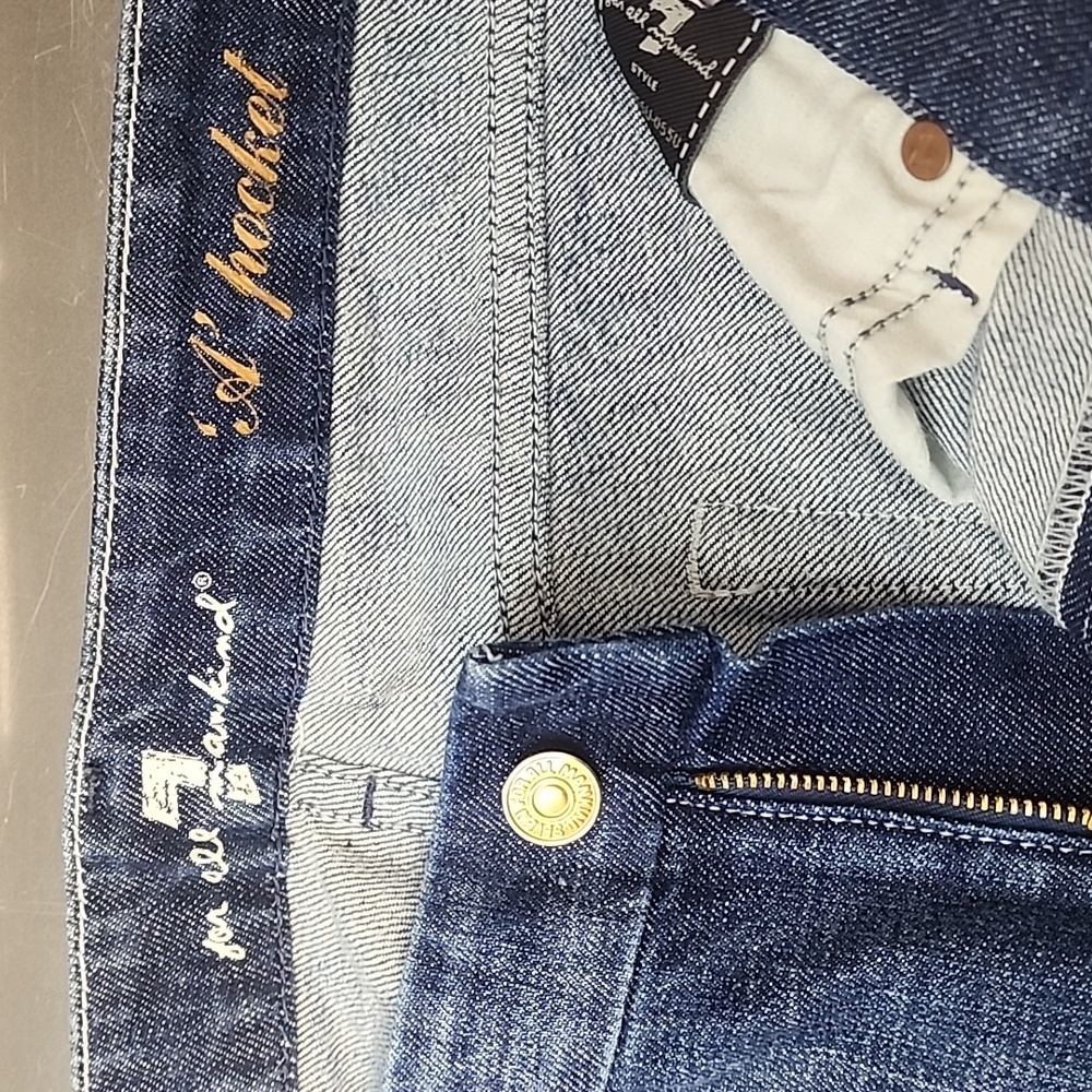 7 For All Mankind Blue Boot Cut Jeans - Picture 4 of 7